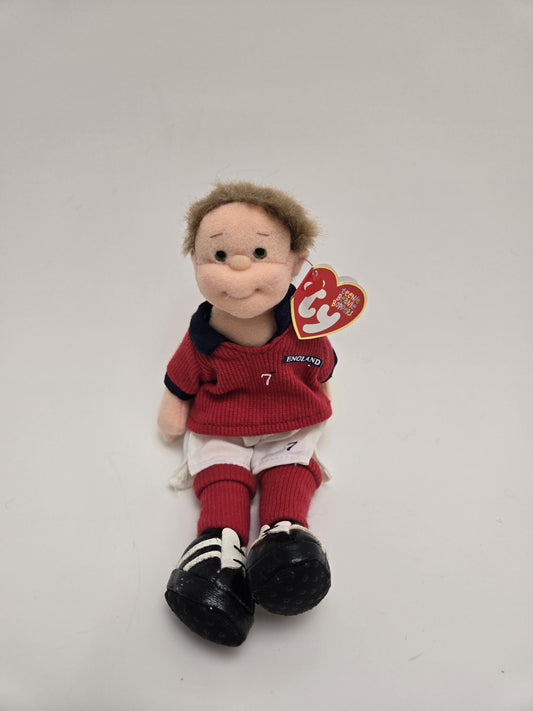 TY Teenie Boppers “Footie the Football Kid” the Firefighter Kid (9 inch)