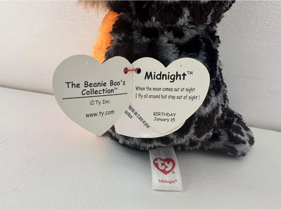 Ty Beanie Boo “Midnight” the Owl (6 inch)