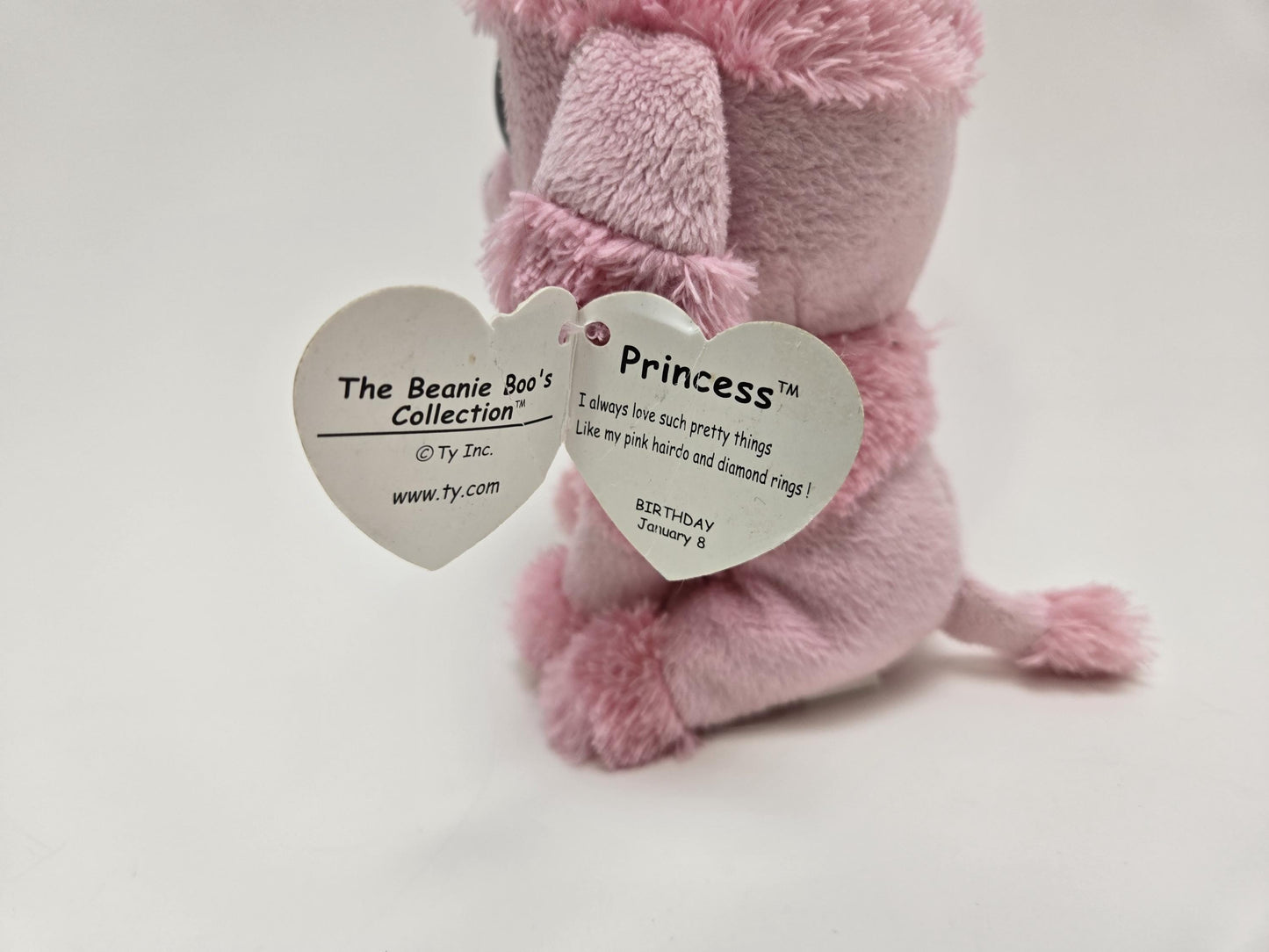 Ty Beanie Boo “Princess” the Pink Poodle Creased Tag *Rare* (6 inch)