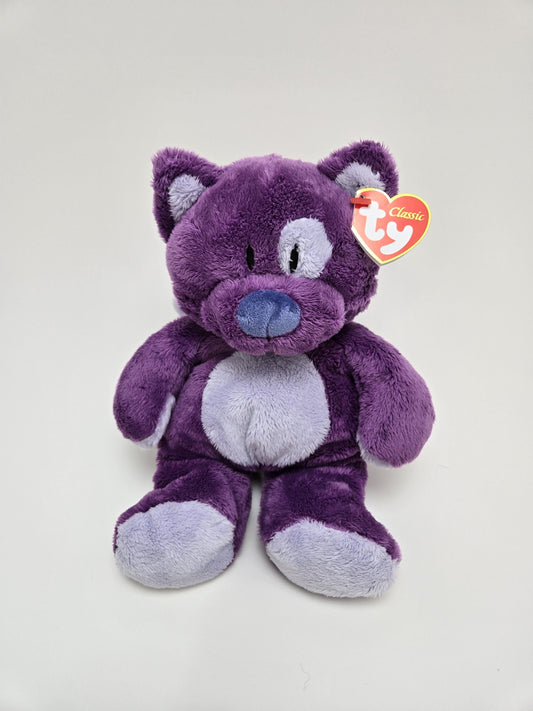 Ty Pluffies Collection “Roller” the Purple Cat *Rare* (8.5 inch)