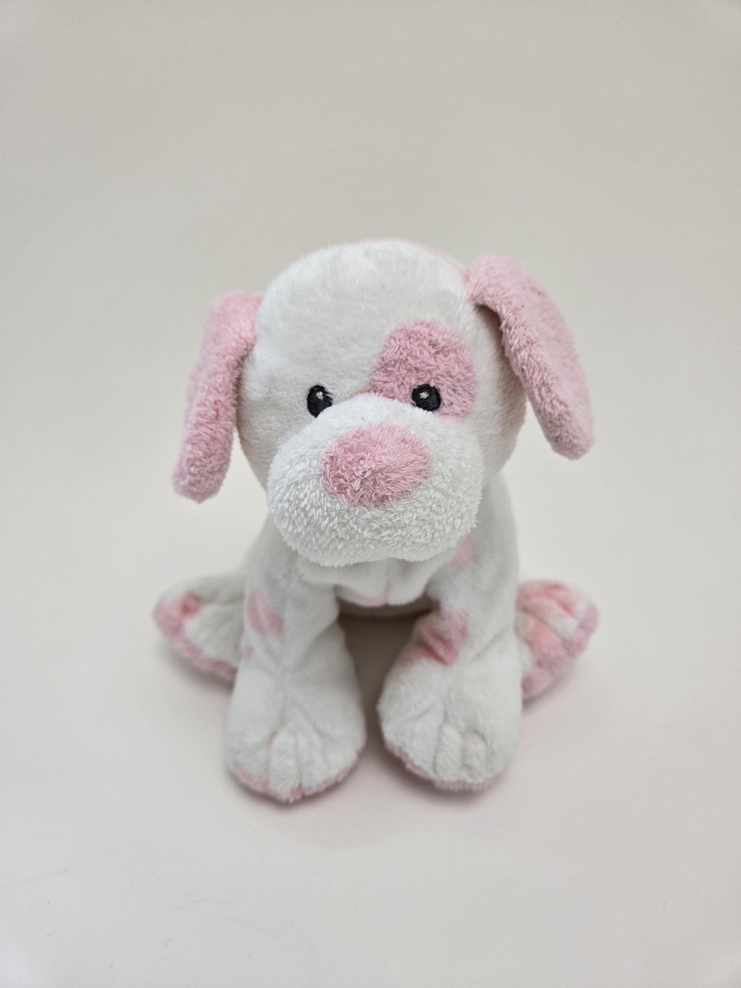 Ty Pluffies Collection “Baby Pups Pink” the Pink Polka Dotted Dog - NO Hang Tag! *Rare* (8.5 inch)