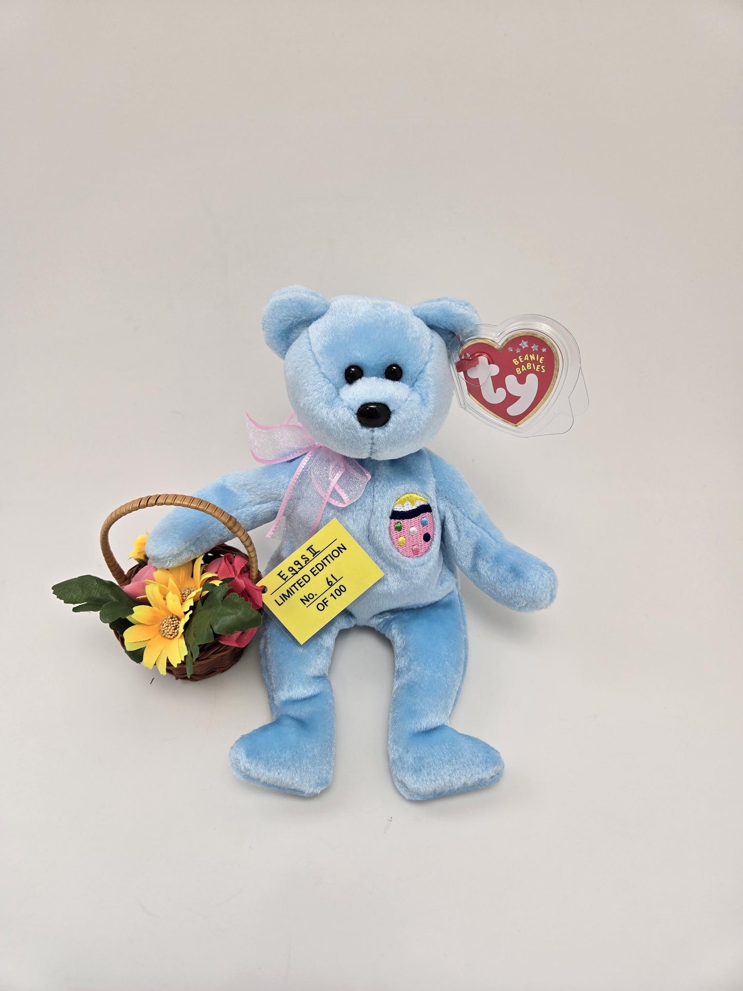 Ty Beanie Baby “Eggs II” the Blue Easter Bear  Limited Edition Japanese Exclusive Numbered 61 of 100. Splash and Sammy Ritti Bear (8.5 inch)