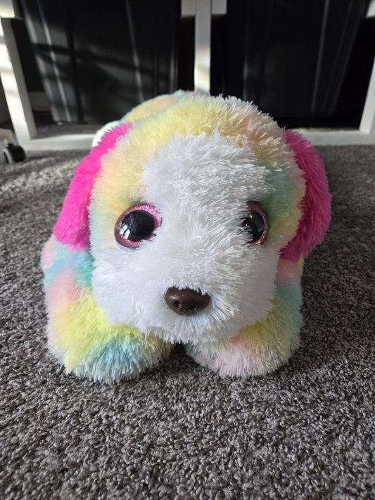 Ty Classics “Yodel” the St. Bernard Dog Plush - Rainbow Version with Non Mint Tag and Non Mint Eyes (Extra Large Huge Size 33 inch!!) Rare!