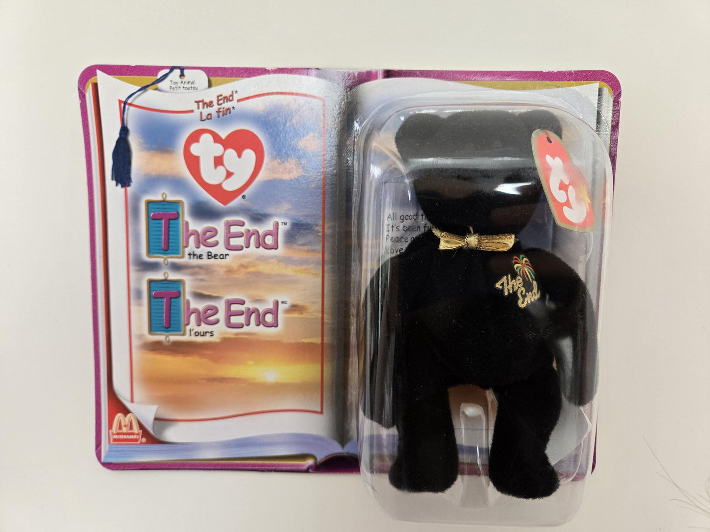 Ty McDonald’s Teenie Beanie “The End” the Bear! Sealed in Box!