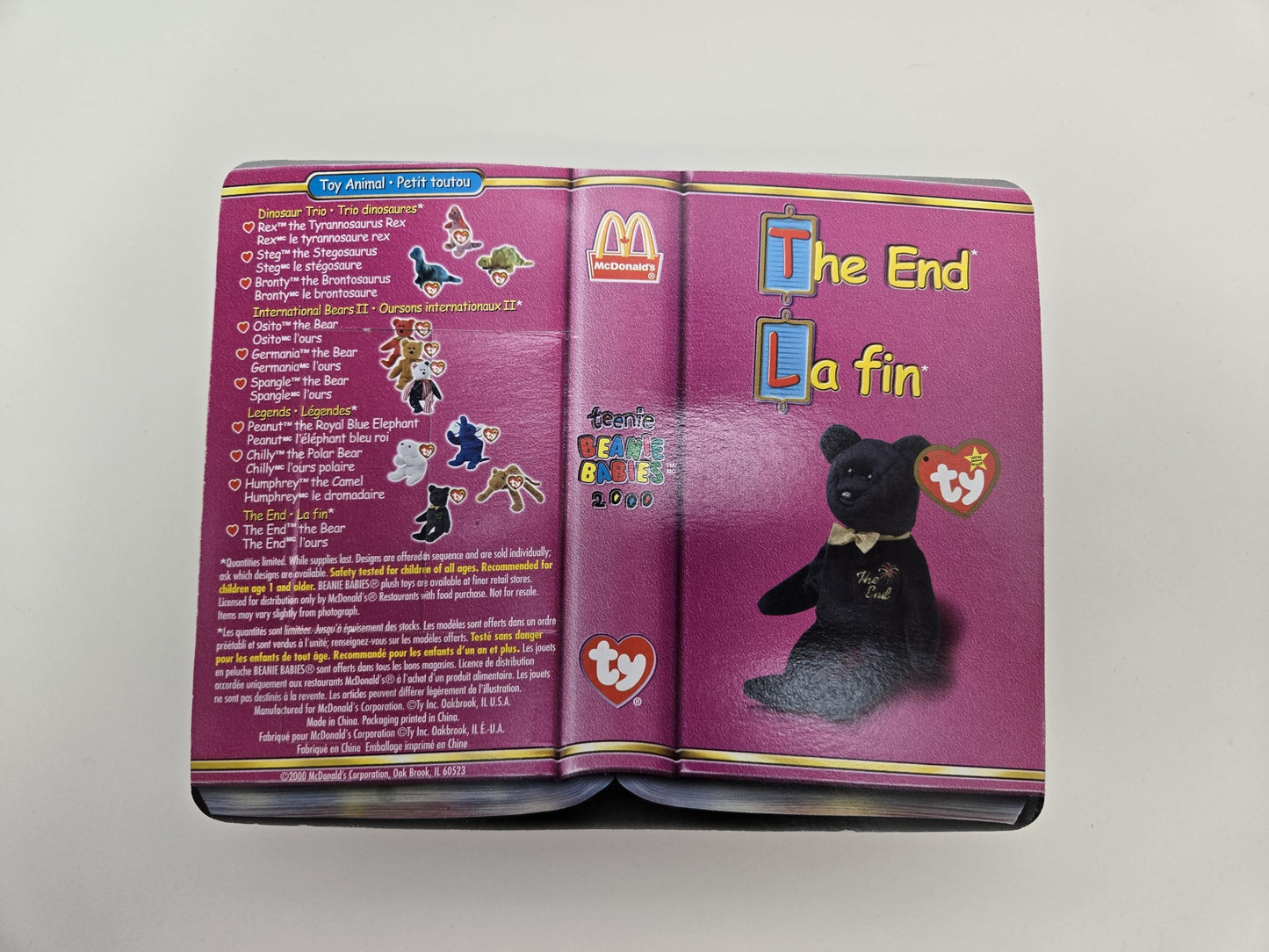 Ty McDonald’s Teenie Beanie “The End” the Bear! Sealed in Box!