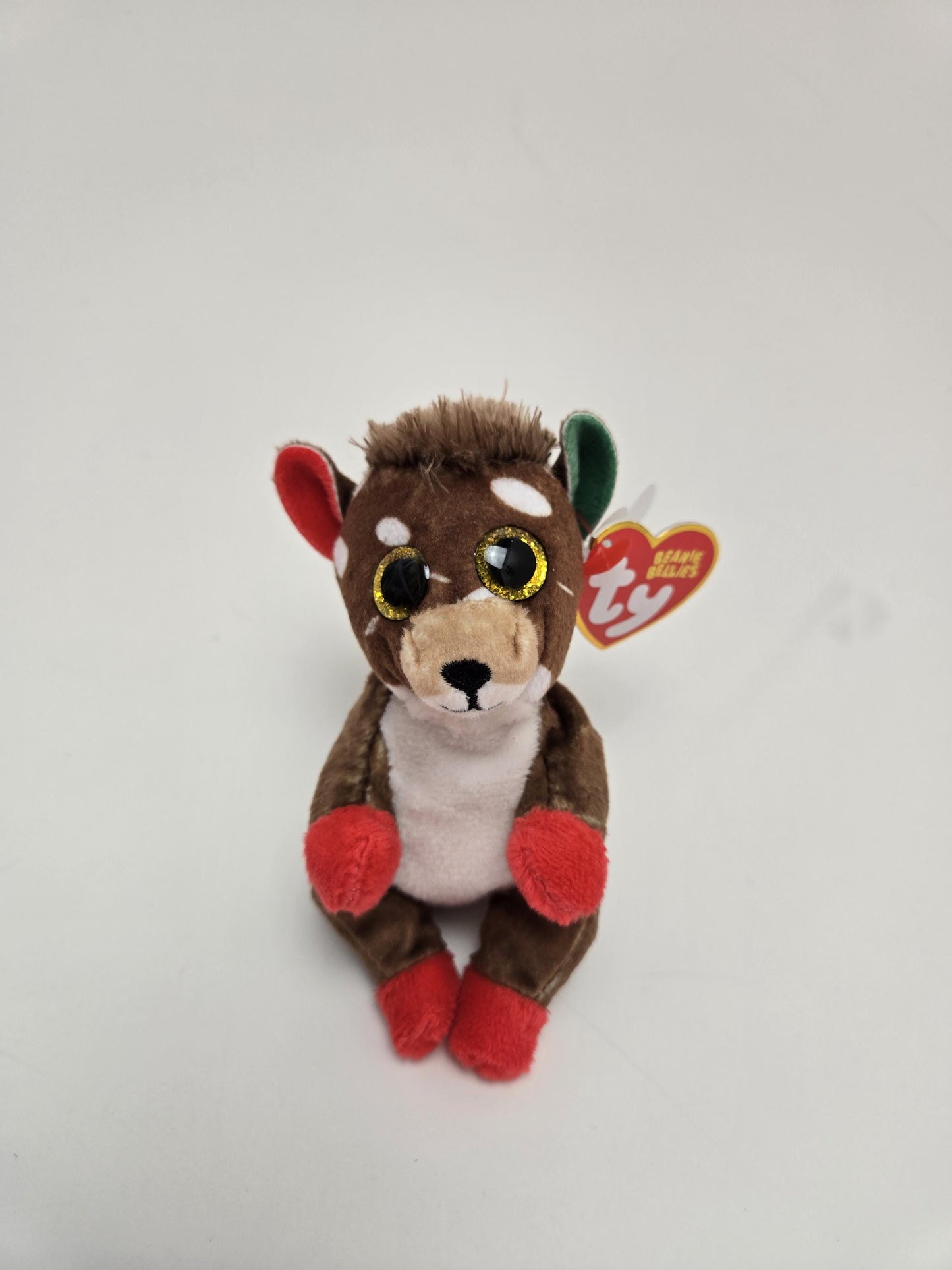 Ty Beanie Bellies “Juno” the Reindeer Keychain / Key Clip (3 inch)