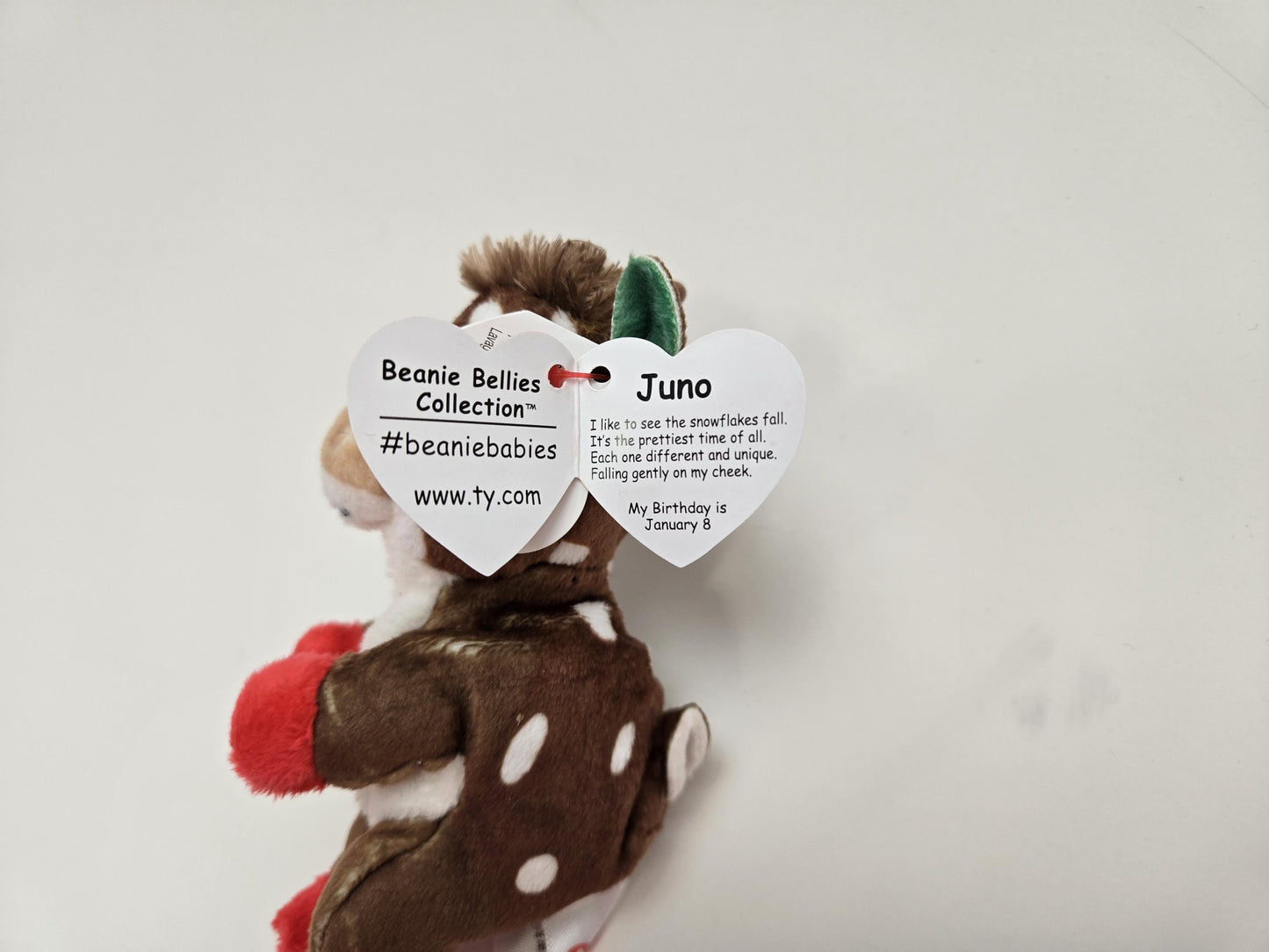 Ty Beanie Bellies “Juno” the Reindeer Keychain / Key Clip (3 inch)