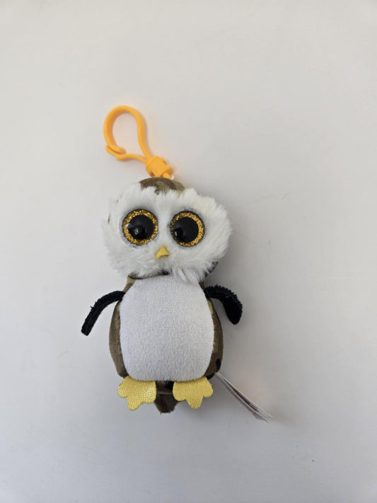 TY Key Clip Beanie Boo “Owliver” the Owl -  Plastic Keychain - No Hang Tag (4 inch)