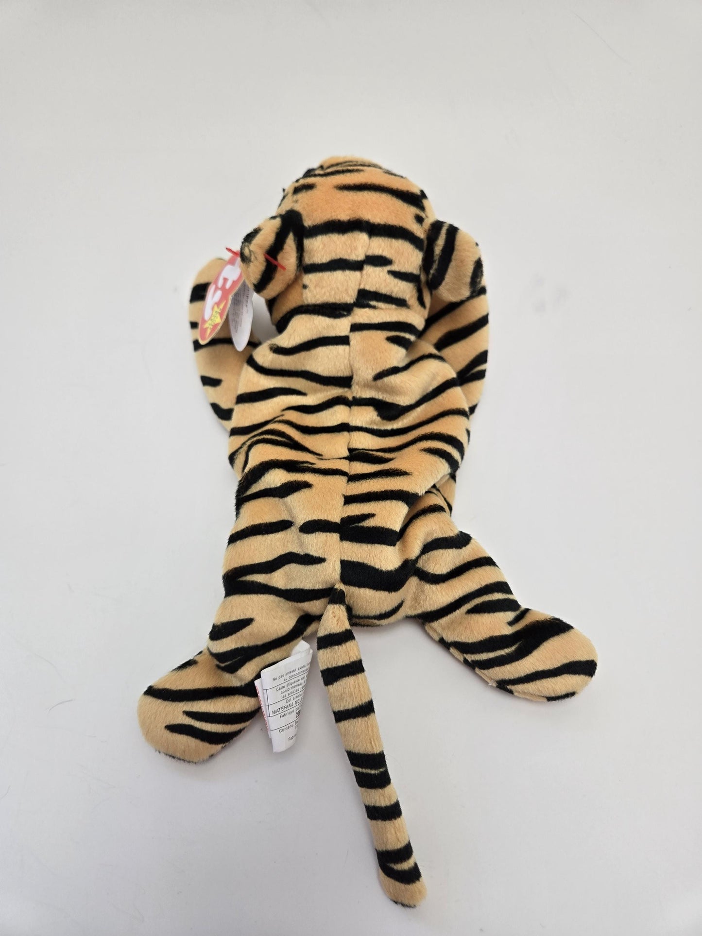 Ty Beanie Baby “Stripes” the Tiger - Handmade in Indonesia with Canadian Tush - Rare! (8.5 inch)