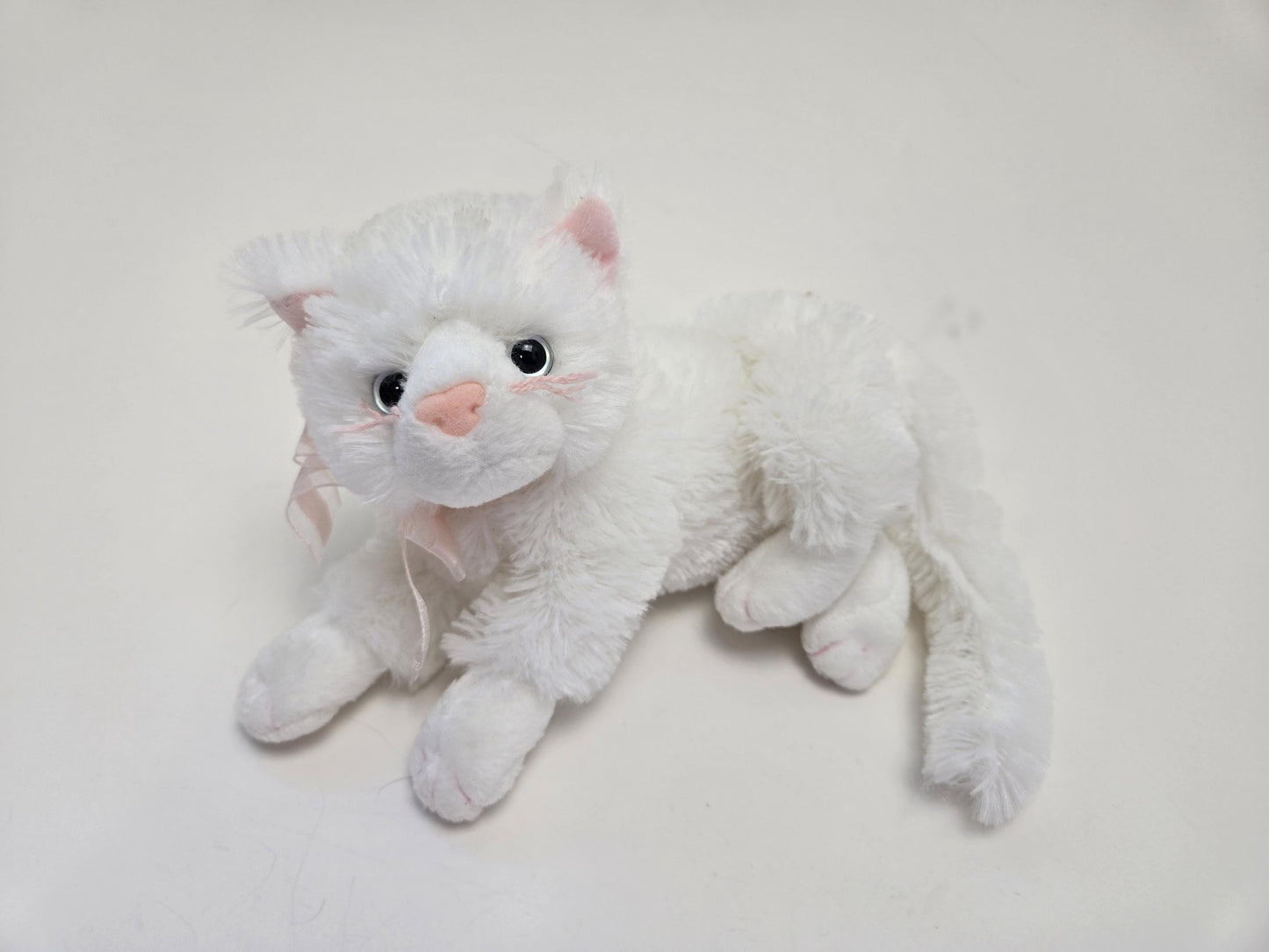 Ty Beanie Baby “Bianca” the Adorable White Cat with Pink Bow - No Hang Tag (8 inch)